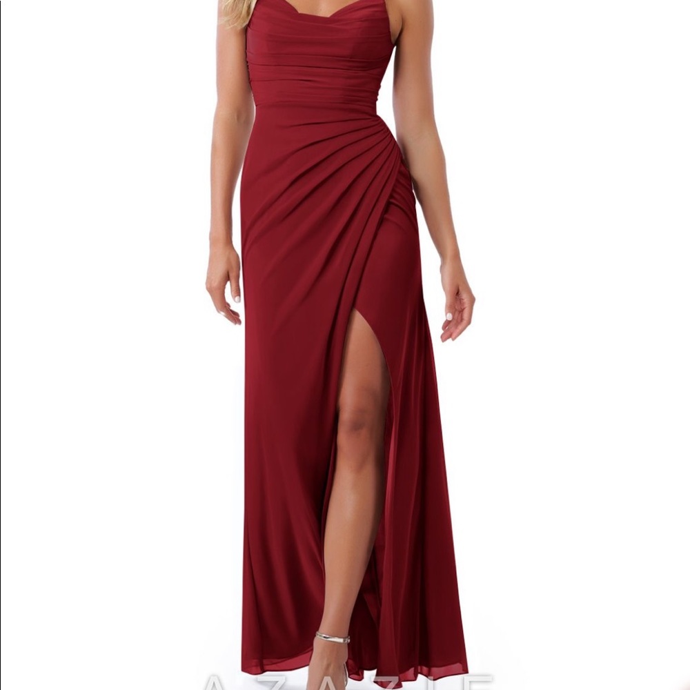 AZAZIE BURGUNDY PROM/BRIDESMAID DRESS
